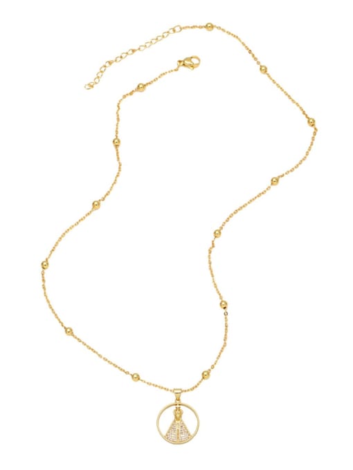 CC Brass Cubic Zirconia Cross Vintage Necklace 3