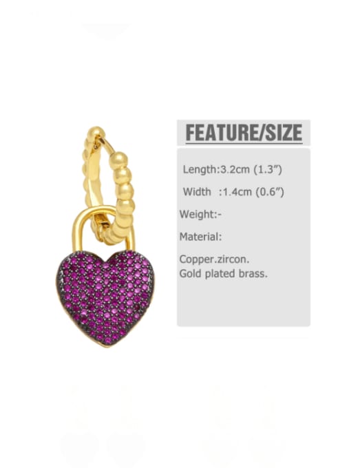 CC Brass Cubic Zirconia Heart Minimalist Huggie Earring 2