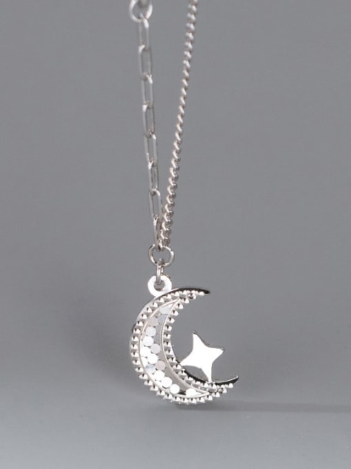 Rosh 925 Sterling Silver Moon Minimalist Necklace 3