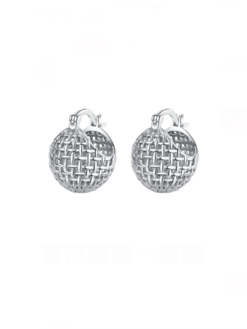 KDP-Silver 925 Sterling Silver Hollow Round Ball Vintage Huggie Earring 4