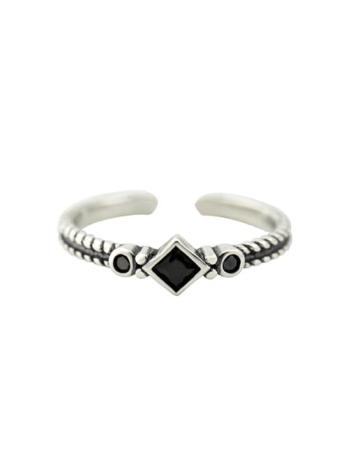 XBOX 925 Sterling Silver Acrylic Geometric Vintage Band Ring 0
