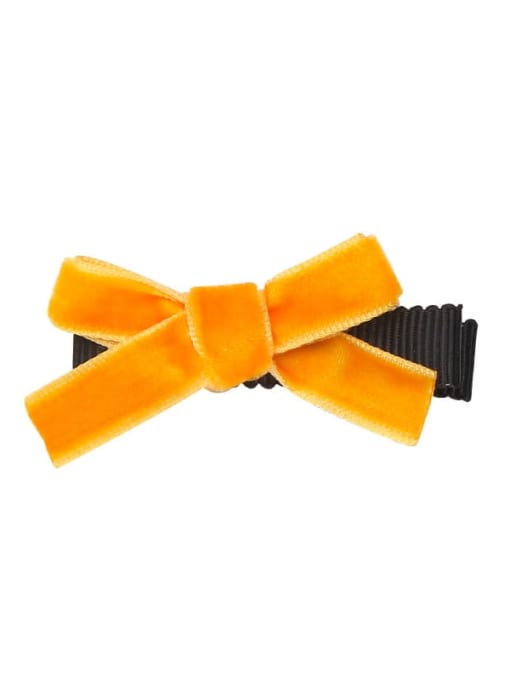 2 rich orange Alloy Fabric Cute Bowknot  Multi Color Hair Barrette