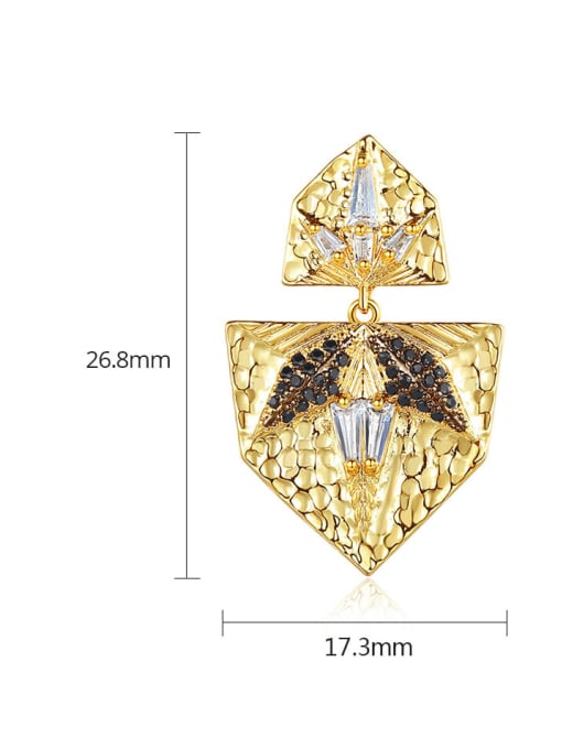 BLING SU Brass Cubic Zirconia Geometric Vintage Drop Earring 4
