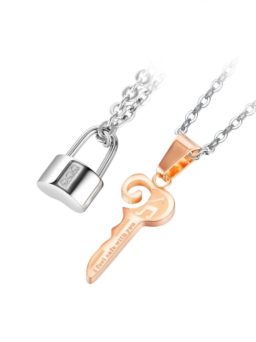 Open Sky Titanium Steel Key Minimalist Necklace