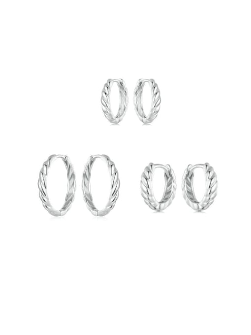 Jare 925 Sterling Silver Geometric Minimalist Huggie Earring 0
