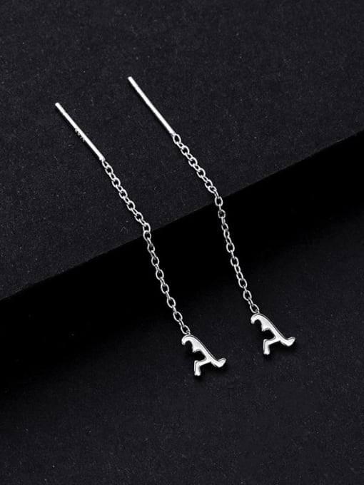 ES2139 ES2164 【 A 】 925 Sterling Silver Letter Minimalist Threader Earring