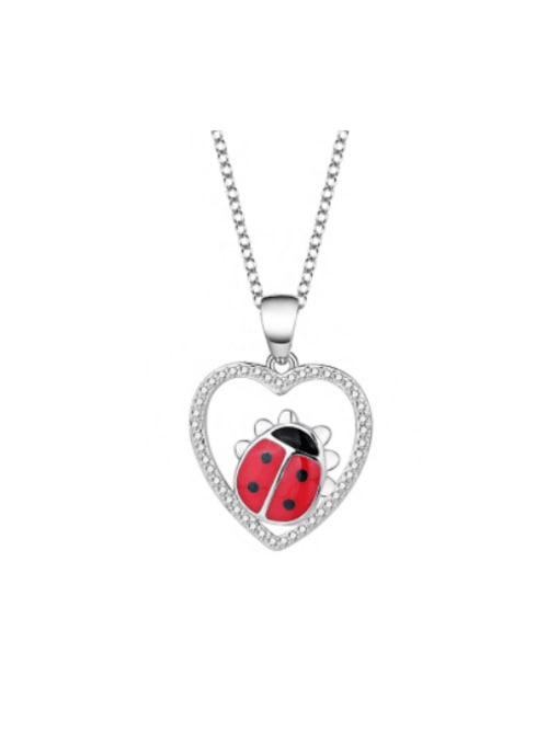BC-Swarovski Elements 925 Sterling Silver Cubic Zirconia Heart Cute Necklace 0