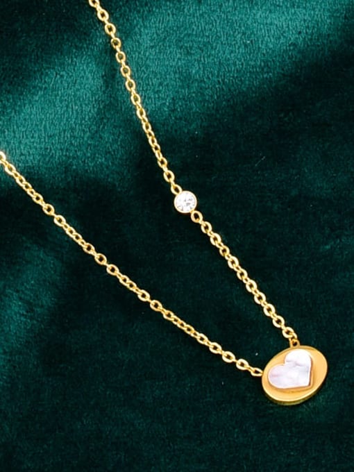 A TEEM Titanium Shell Heart Minimalist Necklace 2