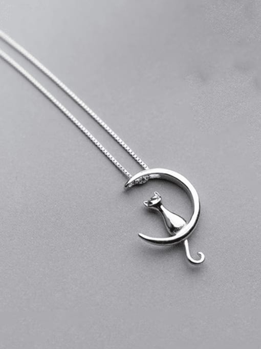 Rosh 925 Sterling Silver Moon Minimalist Necklace 0