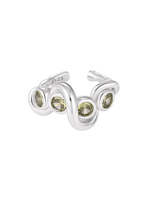 DAKA 925 Sterling Silver Cubic Zirconia Irregular Minimalist Stud Earring 2