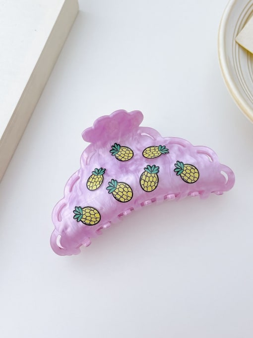 Pineapple purple 9cm Cellulose Acetate Cute Friut Alloy Jaw Hair Claw
