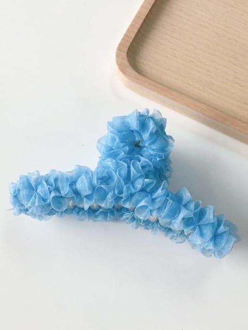 blue 11.5cm*5.5cm Alloy Silk Ethnic Geometric Jaw Hair Claw