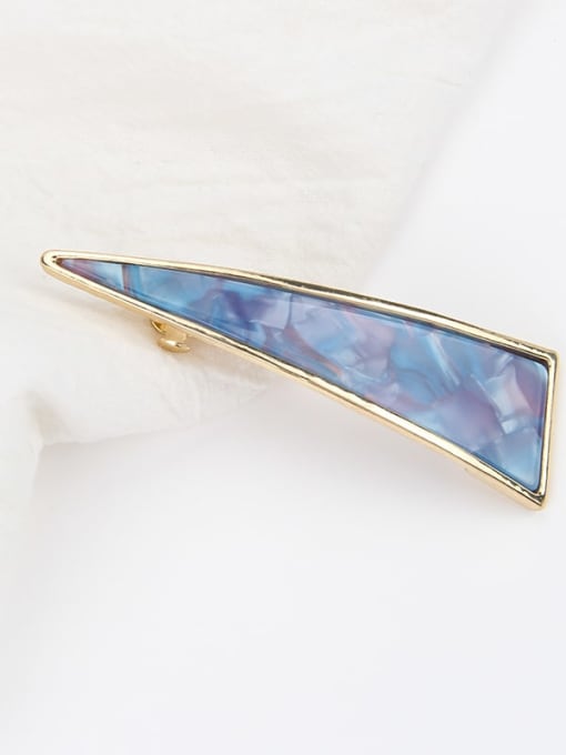blue Cellulose Acetate Simple and fashionable hollow triangle spring clip Hair Barrette