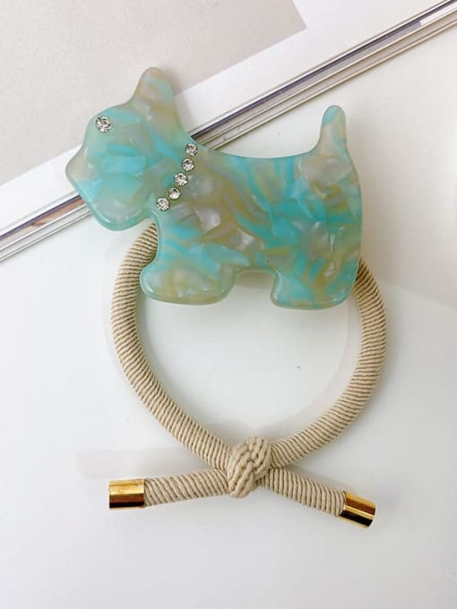 Turquoise blue Cellulose Acetate Trend Dog Simple Hair Rope Rubber Band Hair Barrette