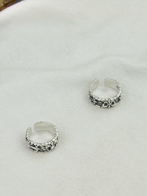 SHUI Vintage Sterling Silver With Antique Silver Plated Vintage Bowknot Free S ize Rings 1