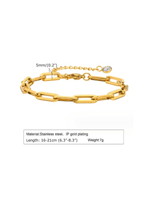 CONG Stainless steel Geometric  Chain Hip Hop Link Bracelet 2