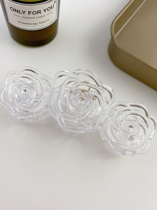 Transparent 10.8cm Alloy Resin Trend Hollow Flower  Jaw Hair Claw