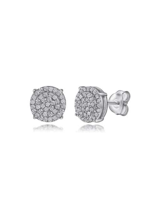Dan 925 Sterling Silver Cubic Zirconia Square Classic Stud Earring 3