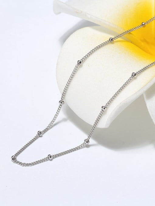 RINNTIN 925 Sterling Silver  Minimalist Sideways Bead Chain 2