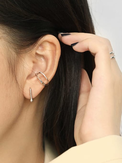 DAKA 925 Sterling Silver Hollow Geometric Minimalist Stud Earring 3