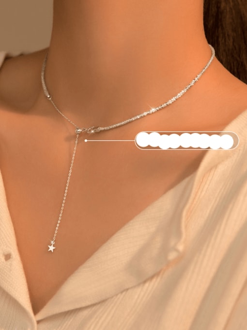 Rosh 925 Sterling Silver Round Minimalist Chain Necklace 2
