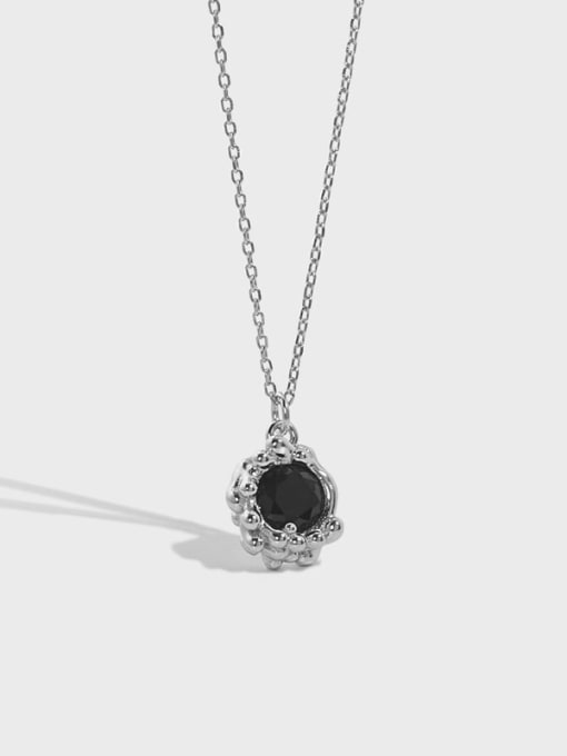 DAKA 925 Sterling Silver Cubic Zirconia Oval Vintage Necklace 0