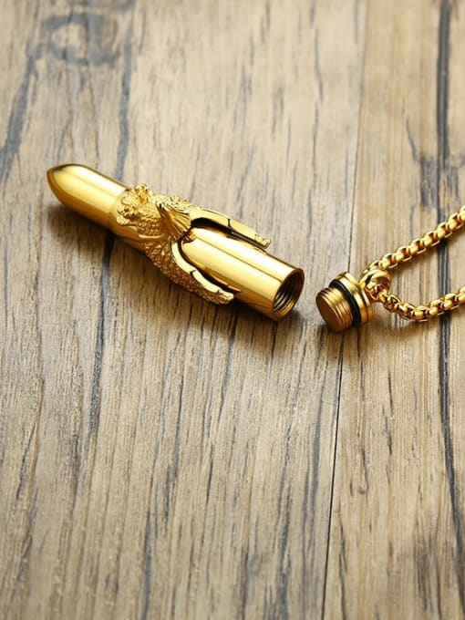 CONG Stainless steel Bullet Vintage Pendant Necklace 3