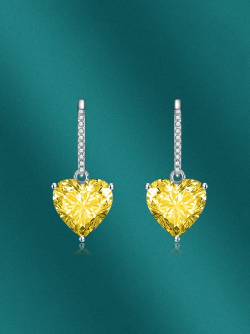 X&S Brass Cubic Zirconia Heart Dainty Hook Earring 3