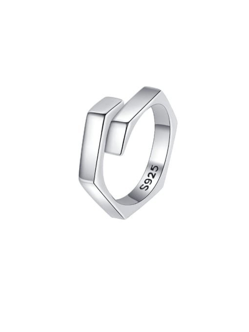 KDP1518 925 Sterling Silver Geometric Vintage Band Ring