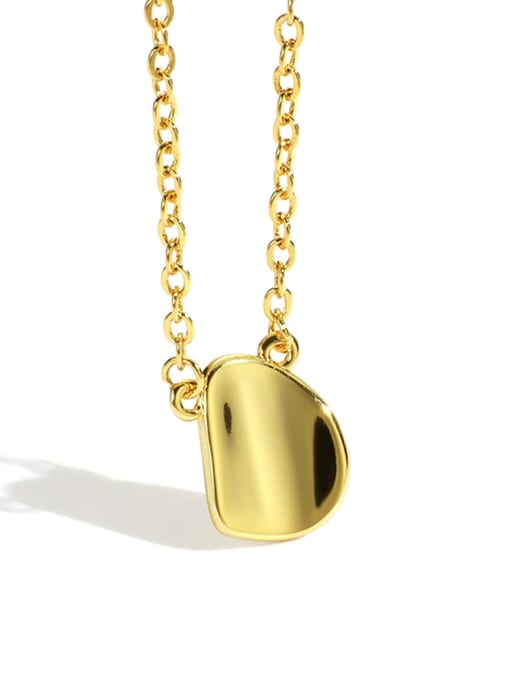 Gold irregular round Necklace Brass Smooth Irregular Minimalist Necklace