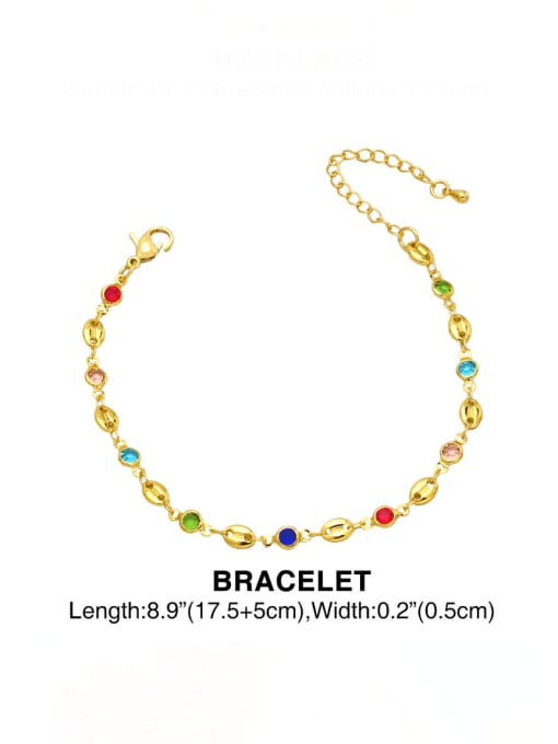 Bracelet Brass Glass Stone Geometric Minimalist Necklace