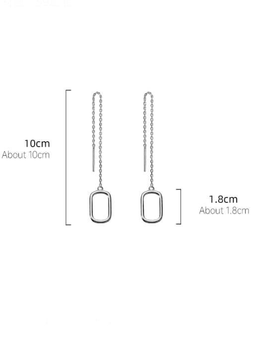 BeiFei Minimalism Silver 925 Sterling Silver Tassel Minimalist Threader Earring 3