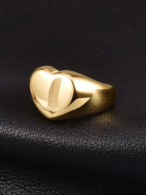 A TEEM Titanium Steel Smooth Heart Vintage Band Ring 2