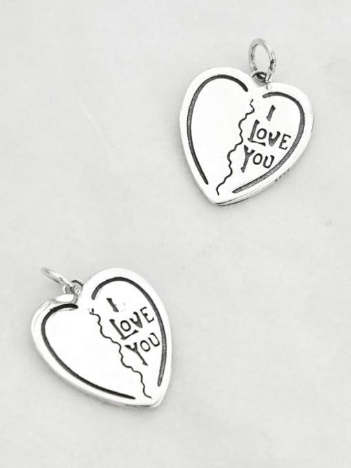 SHUI Vintage Sterling Silver With Vintage Heart Pendant Diy Accessories 3