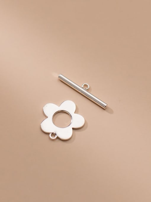 Rosh 925 Sterling Silver Minimalist  Hollow flower word OT buckle Pendant 2