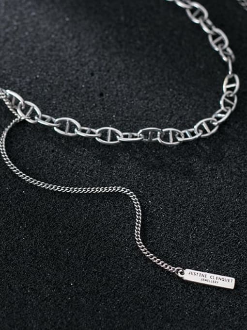 Rosh 925 Sterling Silver Vintage Hollow  Geometric chain  Lariat Necklace 3