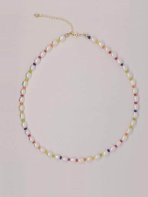 MMBEADS Freshwater Pearl Multi Color Miyuki Beads Pure Handmade Necklace 2