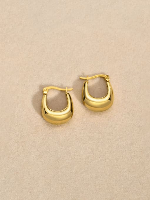 LI MUMU Stainless steel Geometric Minimalist Huggie Earring 2