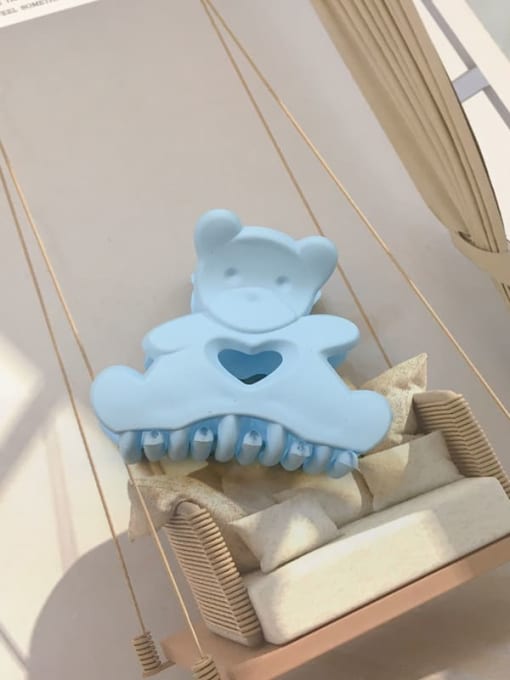 Frosted light blue Alloy Resin Cute Panda Jaw Hair Claw