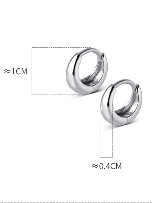 Rosh 925 Sterling Silver Geometric Minimalist Huggie Earring 3