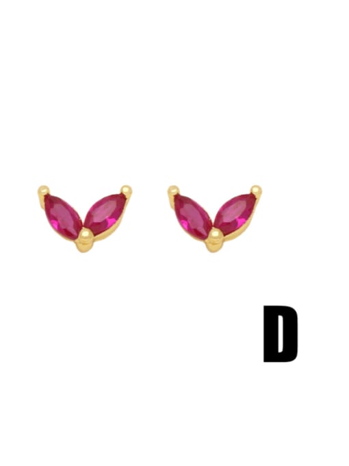 D Brass Heart Minimalist Stud Earring