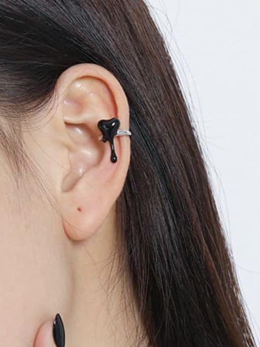 DAKA 925 Sterling Silver Enamel Heart Minimalist Stud Earring(Single-Only One) 1