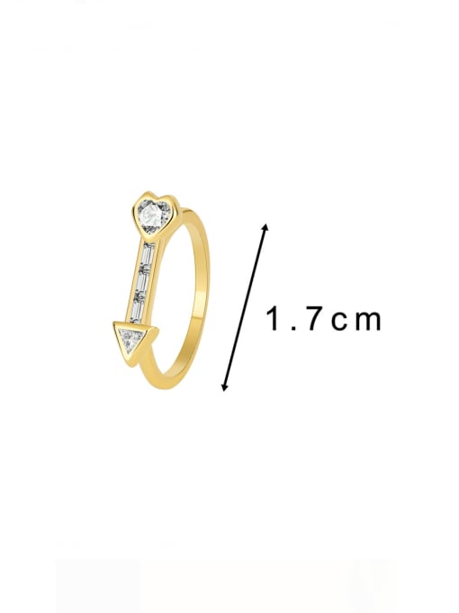 CHARME Brass Cubic Zirconia Geometric Minimalist Band Ring 2