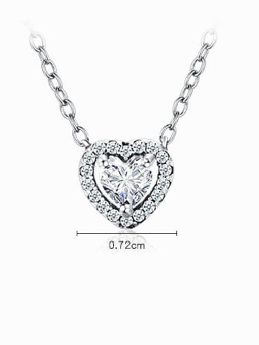 MODN 925 Sterling Silver Cubic Zirconia Classic Heart Pendant Necklace 1