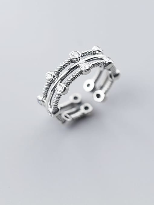 Rosh 925 Sterling Silver Retro fashion multilayer Stackable Ring