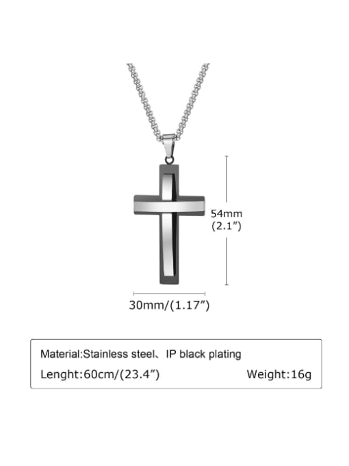 CONG Stainless steel Cross Hip Hop Regligious Necklace 3