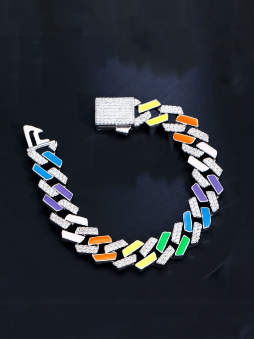 L.WIN Brass Cubic Zirconia Geometric Luxury Bracelet 2