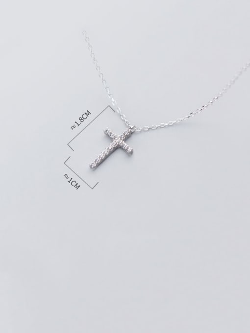 Rosh 925 Sterling Silver With Platinum Plated Fashion Cross Necklaces 4