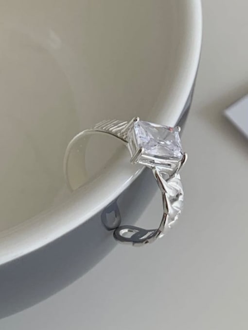 Boomer Cat 925 Sterling Silver Cubic Zirconia Geometric Vintage Band Ring