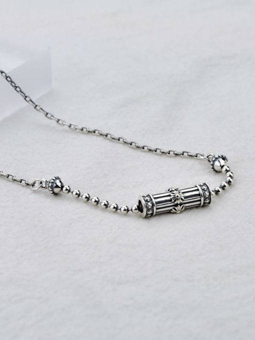 SHUI Vintage Sterling Silver With Platinum Plated Vintage Geometric Necklaces